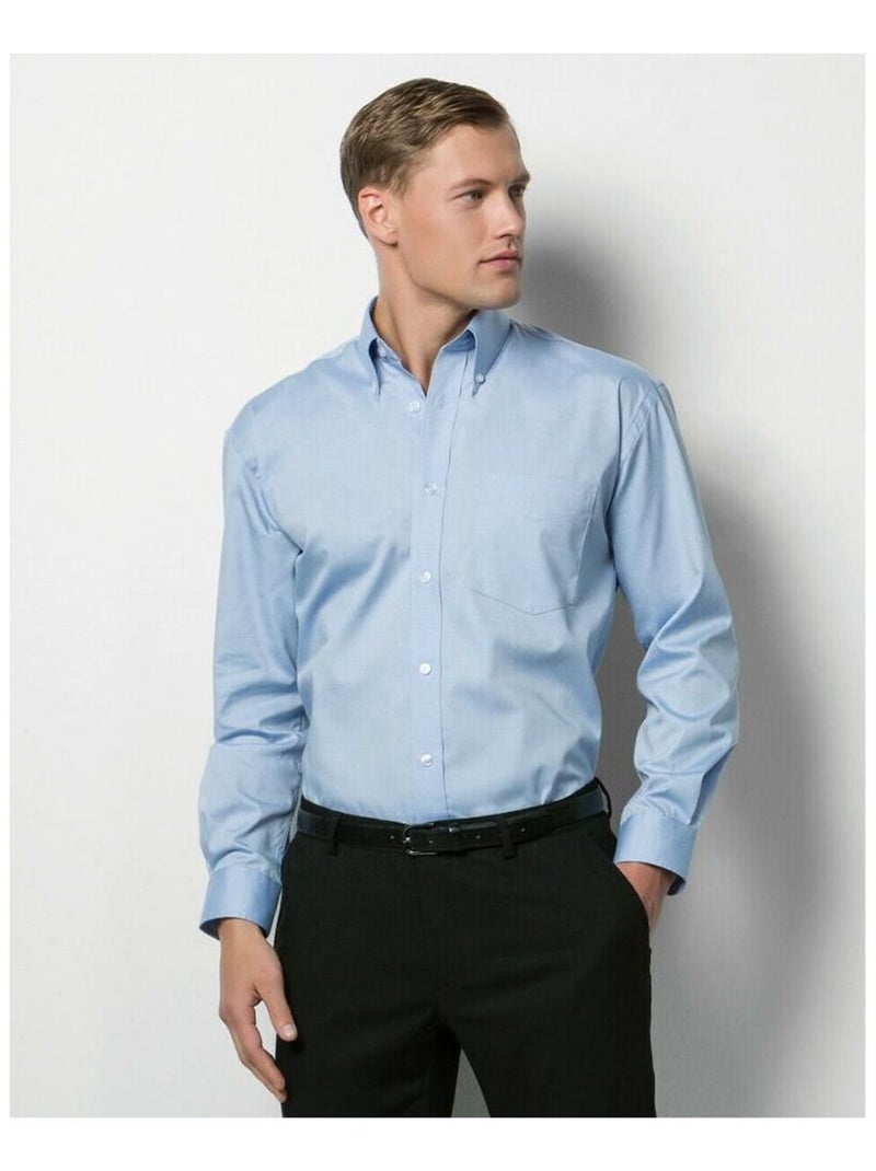 Kustom Kit - Chemise à manches longues Bleu clair - Kiabi