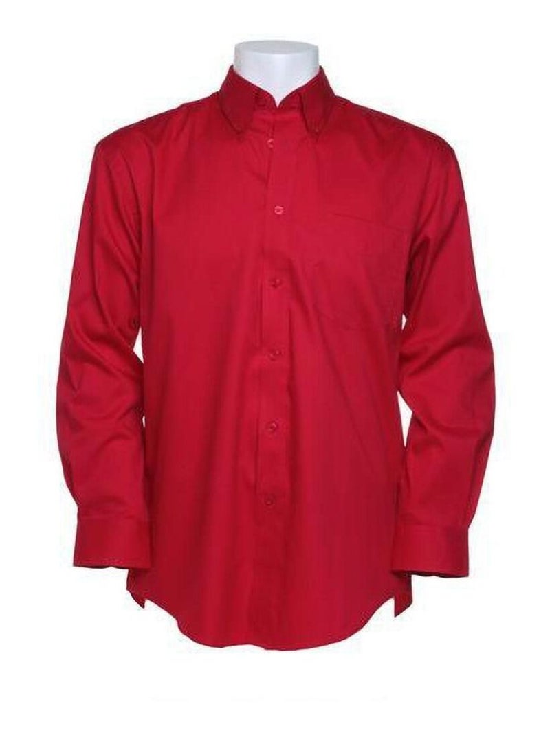 Kustom Kit - Chemise à manches longues Rouge - Kiabi