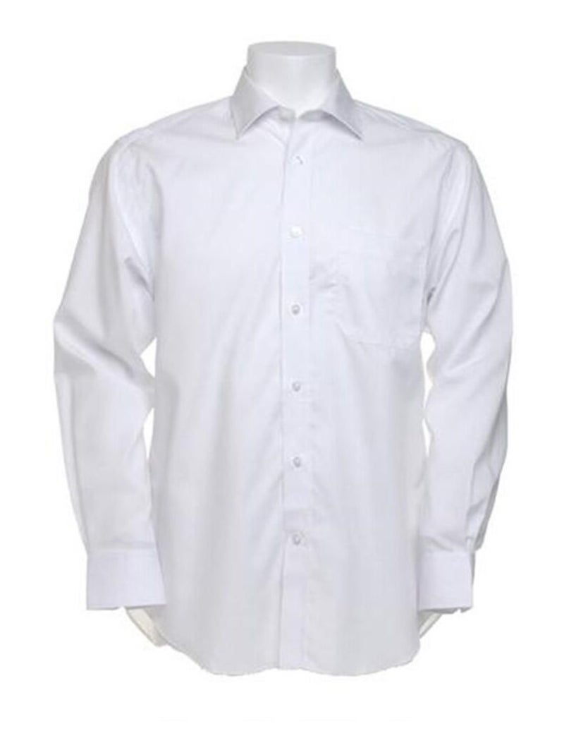 Kustom Kit - Chemise à manches longues sans repassage Blanc - Kiabi