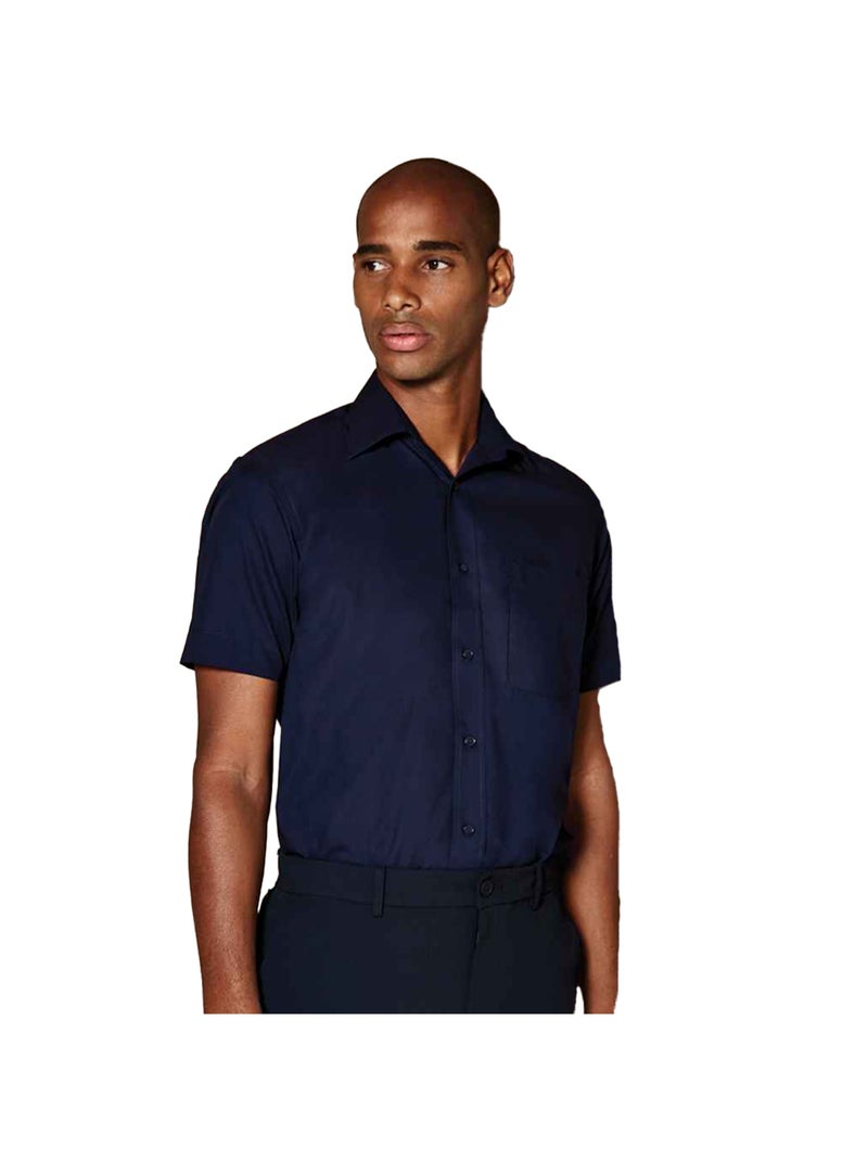 Kustom Kit - Chemise manches courtes commerce Bleu foncé - Kiabi