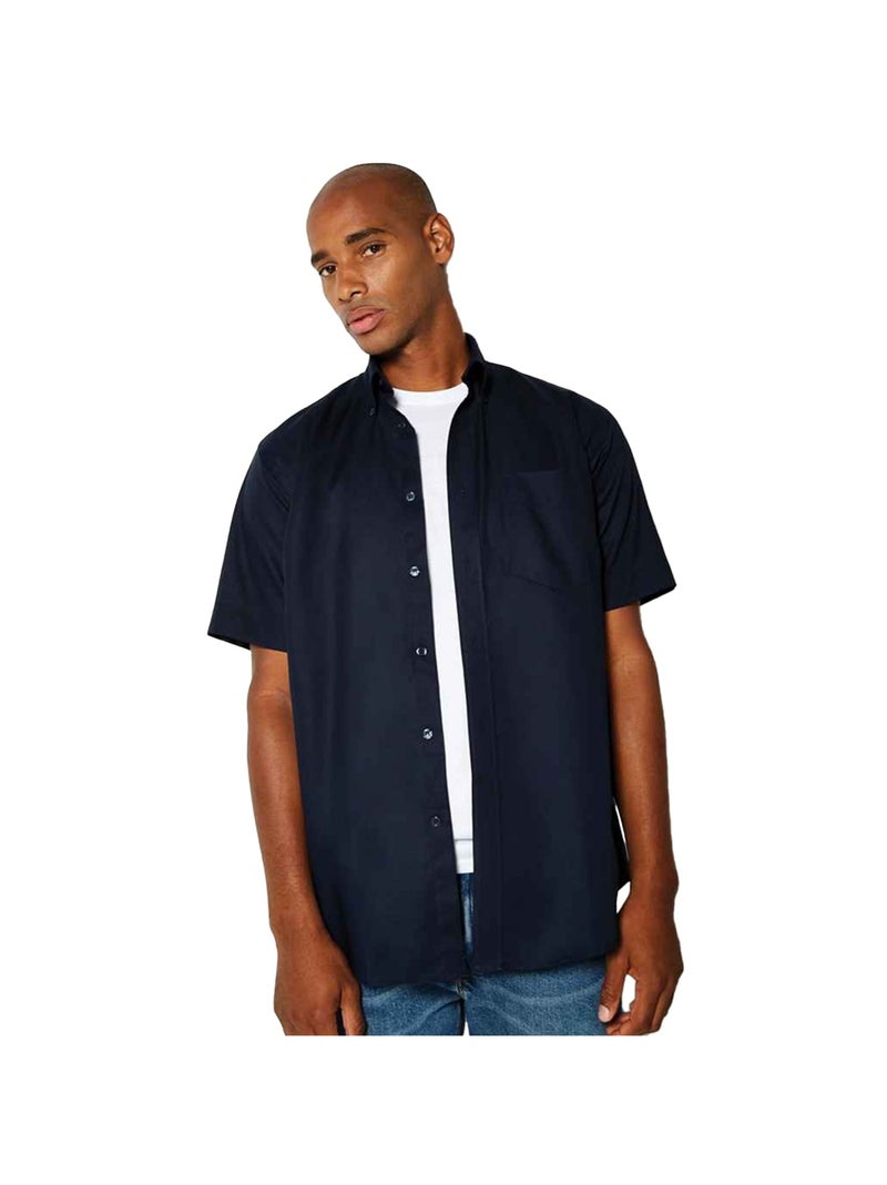Kustom Kit - Chemise manches courtes travail Bleu marine - Kiabi