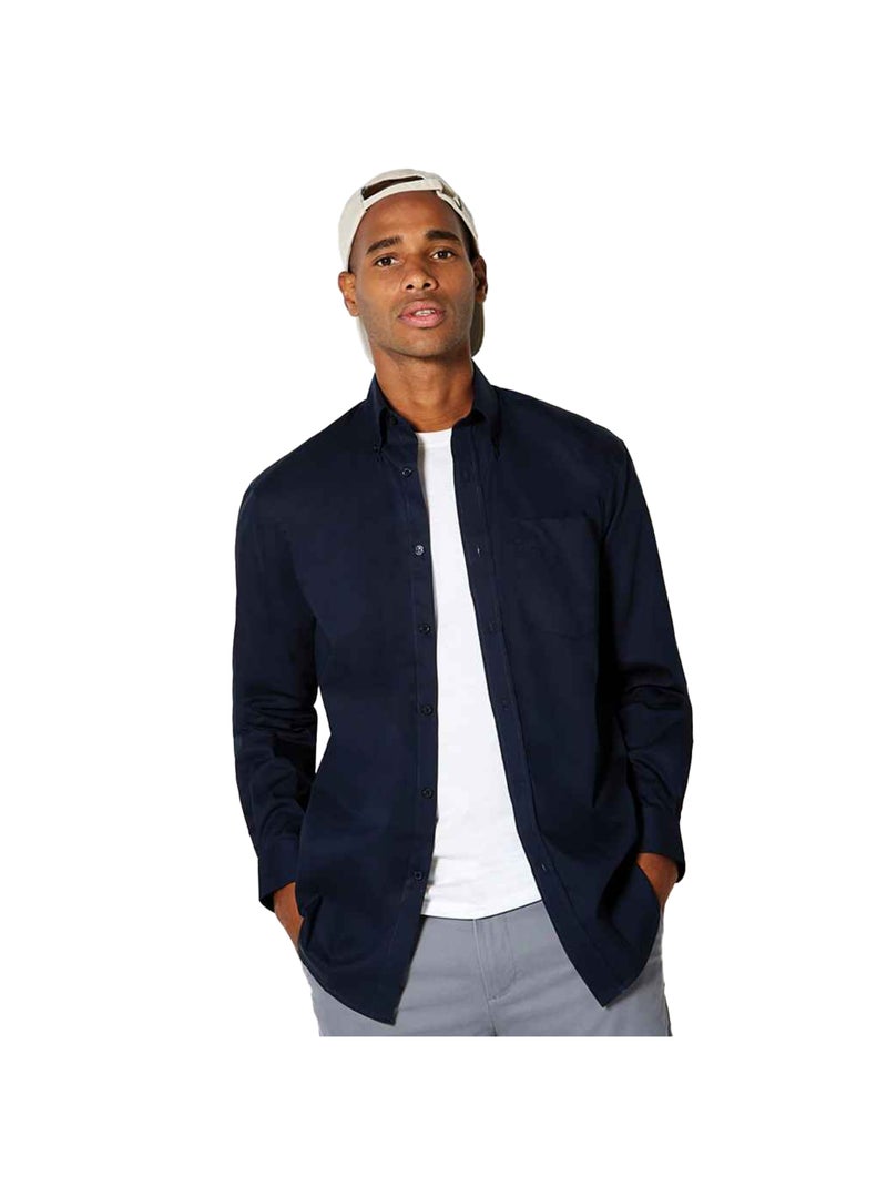 Kustom Kit - Chemise manches longues PREMIUM Bleu foncé - Kiabi