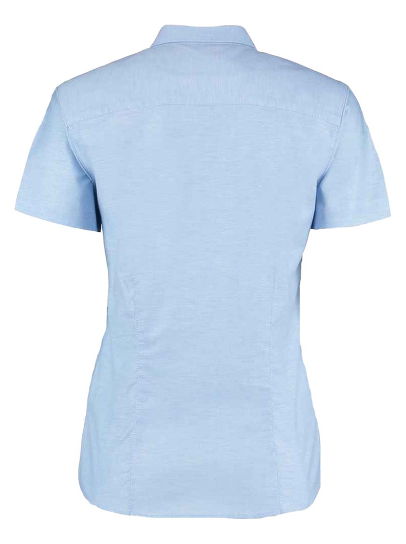 Kustom Kit - Chemisier manches courtes Bleu clair - Kiabi