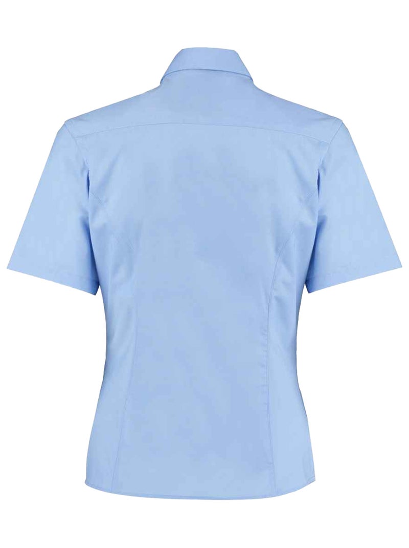 Kustom Kit - Chemisier manches courtes commerce Bleu clair - Kiabi