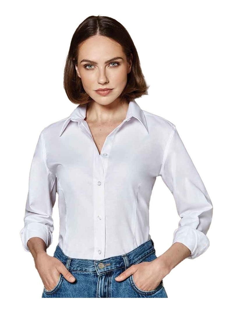 Kustom Kit - Chemisier manches longues Blanc - Kiabi