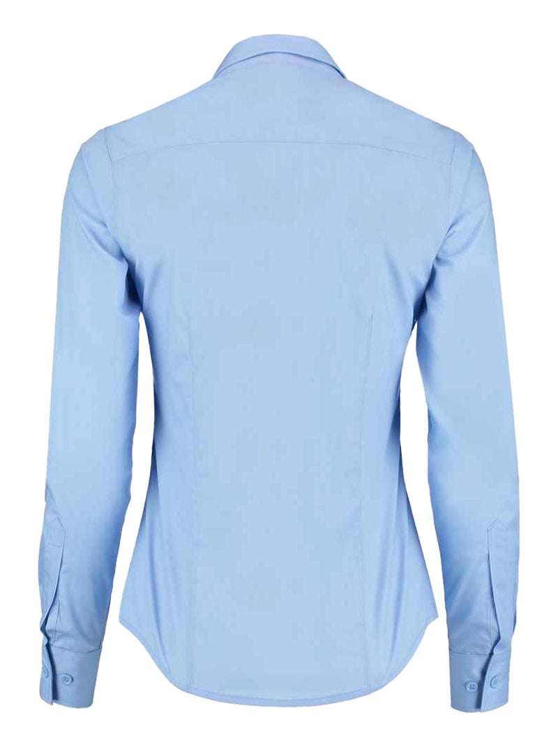 Kustom Kit - Chemisier manches longues Bleu clair - Kiabi