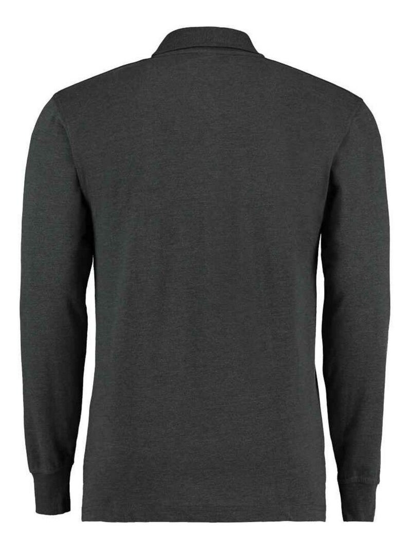 Kustom Kit - Polo manches longues Noir Gris - Kiabi