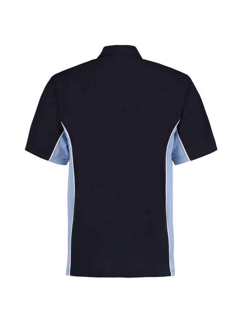 Kustom Kit - Polo motif/style Jogging Blanc Bleu marine Blanc - Kiabi