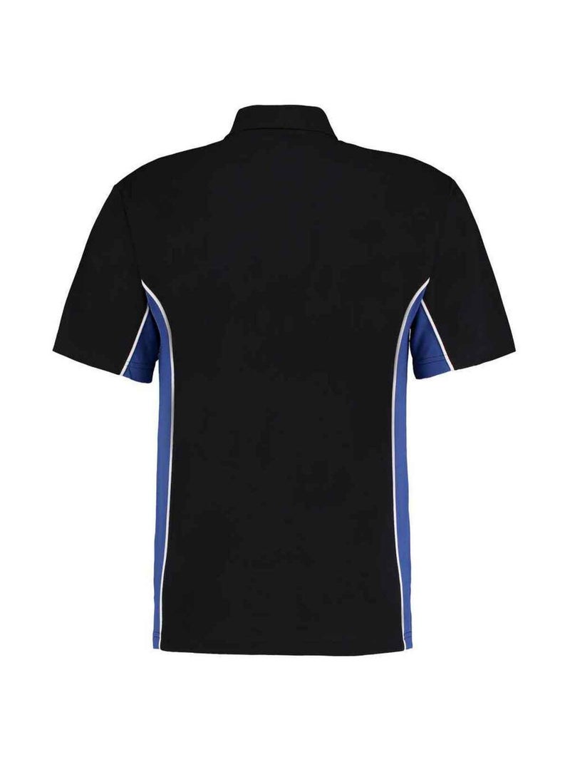 Kustom Kit - Polo motif/style Jogging Blanc Bleu Noir - Kiabi