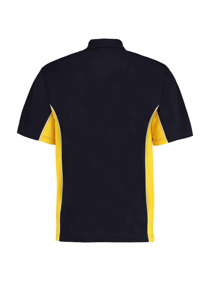 Kustom Kit - Polo motif/style Jogging Bleu Jaune Blanc - Kiabi