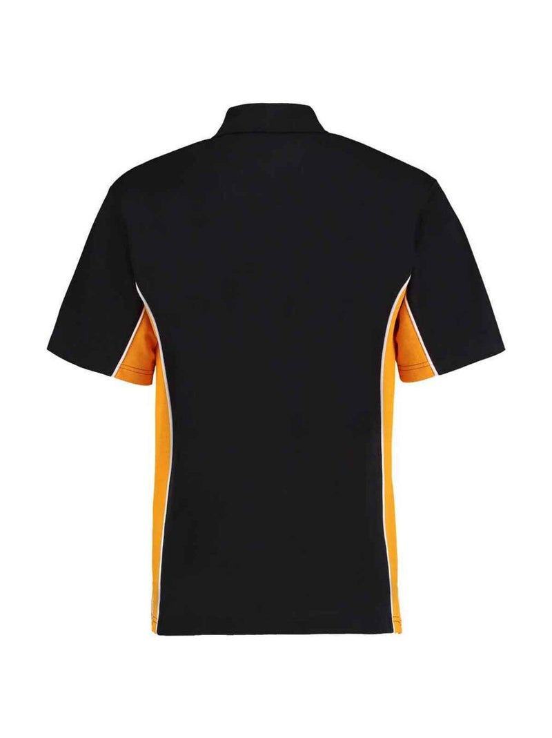 Kustom Kit - Polo motif/style Jogging Noir Doré Blanc - Kiabi