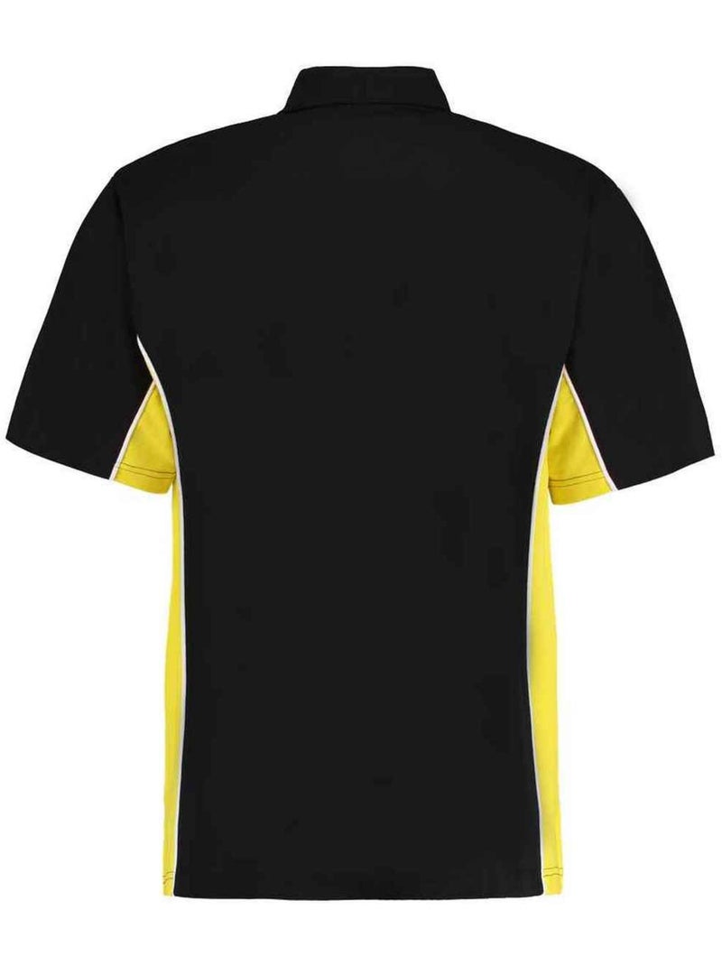 Kustom Kit - Polo motif/style Jogging Noir Jaune Blanc - Kiabi