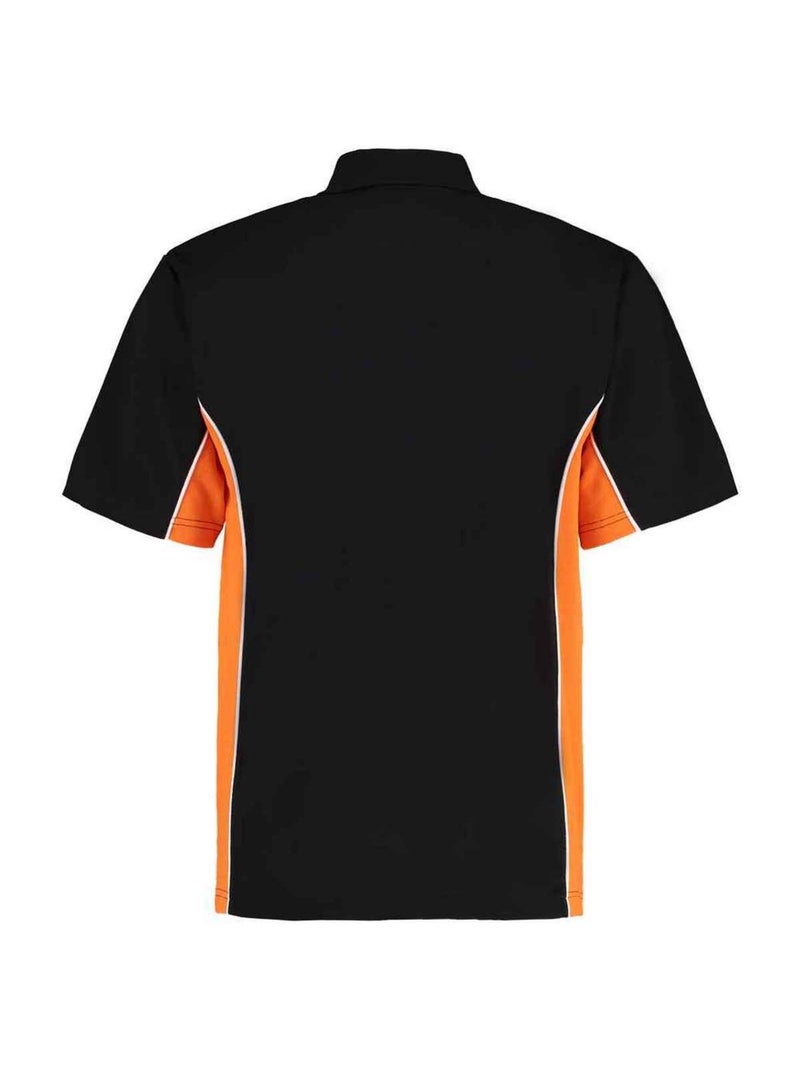 Kustom Kit - Polo motif/style Jogging Noir Orange Blanc - Kiabi