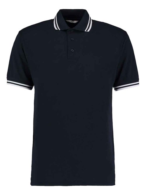 Kustom Kit - Polo motif/style rayure contrastée sur bord - Kiabi