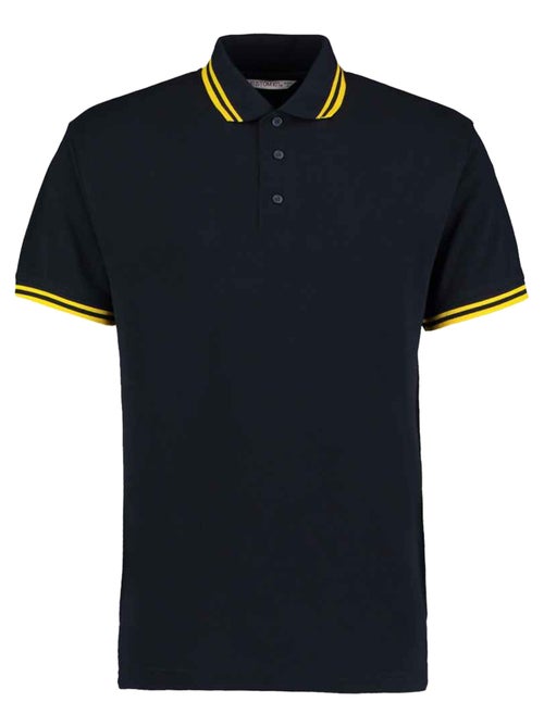 Kustom Kit - Polo motif/style rayure contrastée sur bord - Kiabi