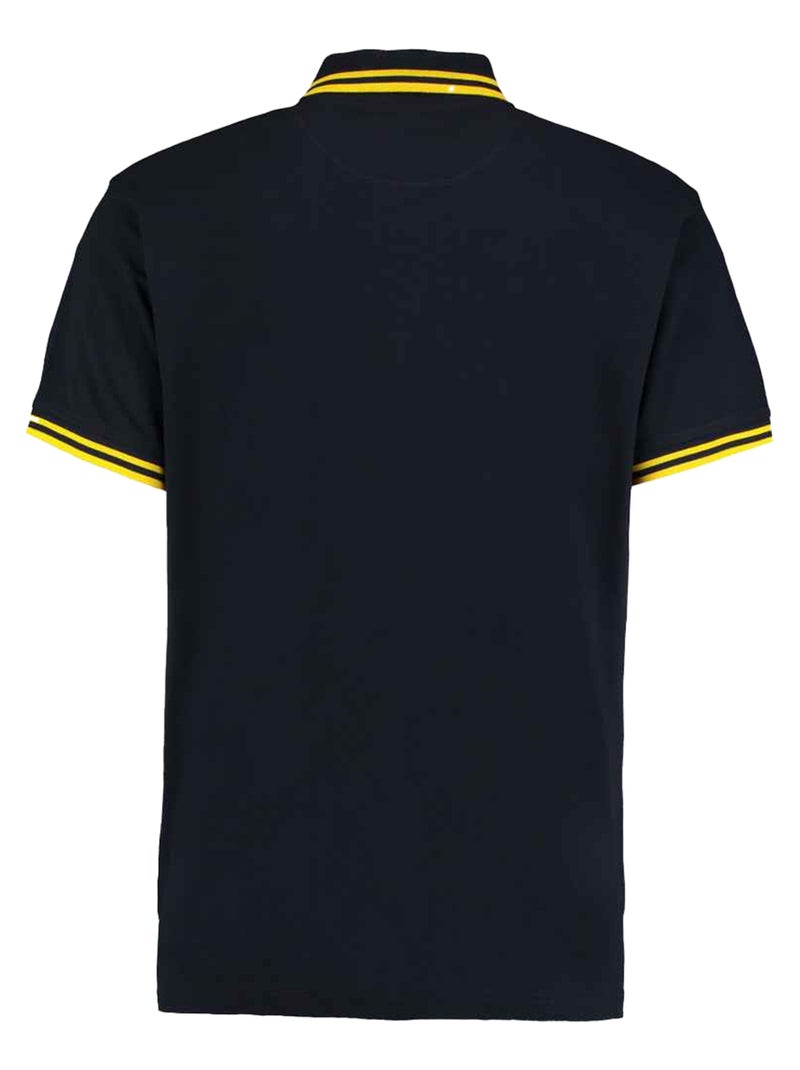 Kustom Kit - Polo motif/style rayure contrastée sur bord Bleu - Kiabi