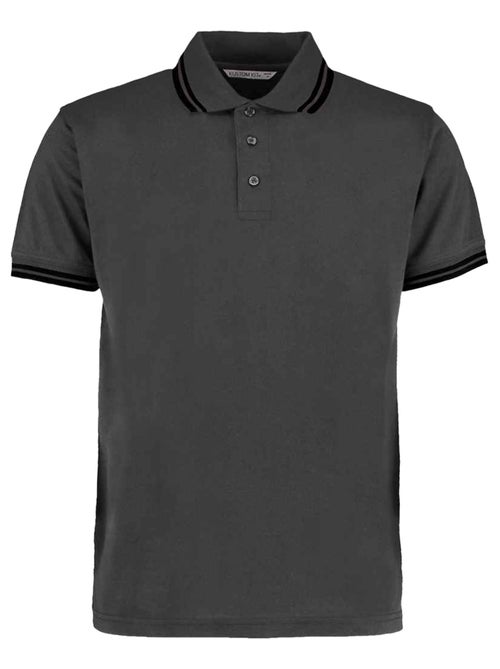 Kustom Kit - Polo motif/style rayure contrastée sur bord - Kiabi