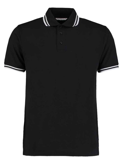 Kustom Kit - Polo motif/style rayure contrastée sur bord - Kiabi