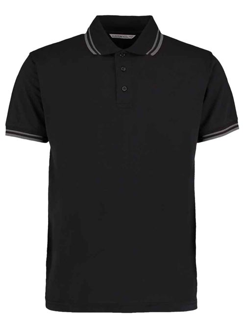 Kustom Kit - Polo motif/style rayure contrastée sur bord - Kiabi