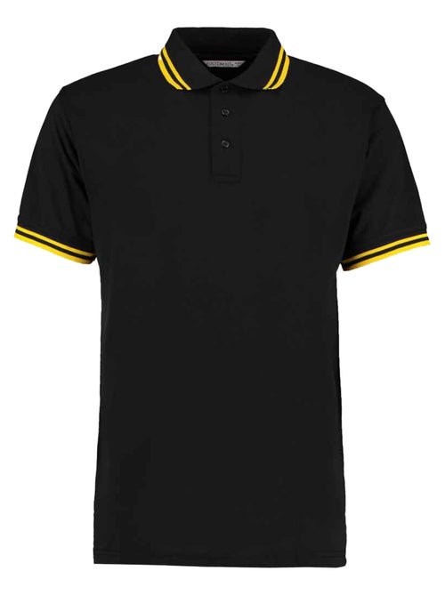 Kustom Kit - Polo motif/style rayure contrastée sur bord - Kiabi