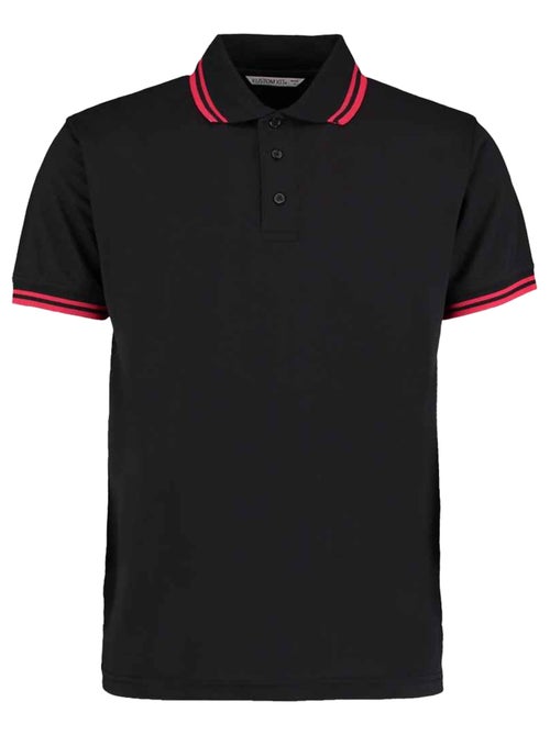 Kustom Kit - Polo motif/style rayure contrastée sur bord - Kiabi