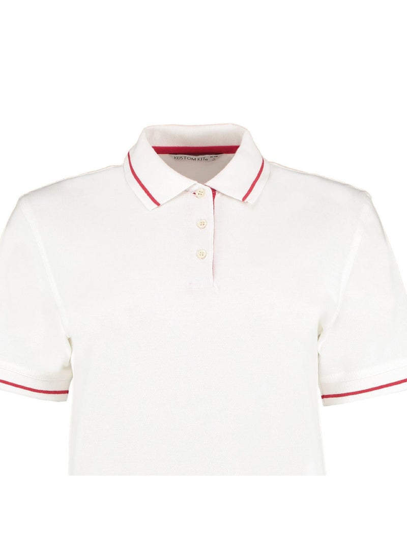 Kustom Kit - Polo ST MELLION Blanc/Rouge - Kiabi