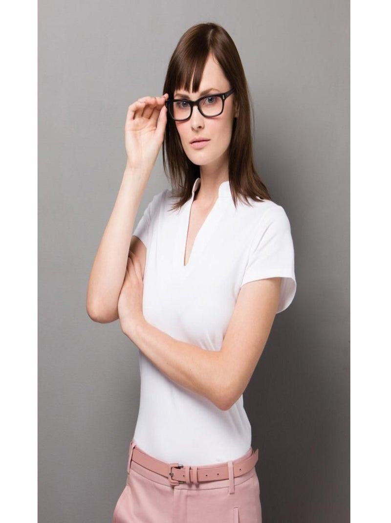 Kustom Kit - T-shirt à manches courtes et col mandarin Blanc - Kiabi
