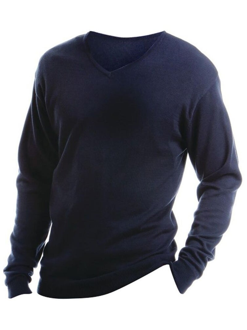 Kustom Kit Arundel - Pull à col en V Bleu marine - Kiabi