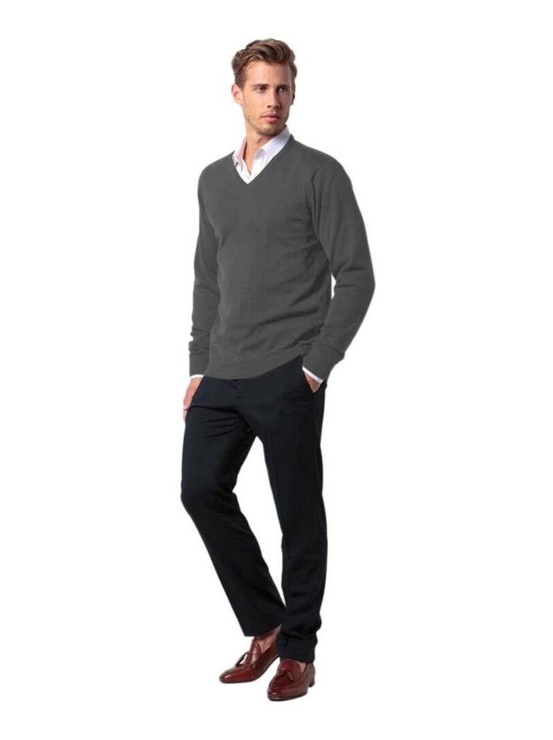 Kustom Kit Arundel - Pull à col en V Noir Gris - Kiabi