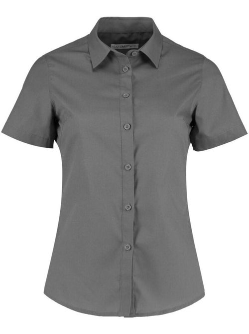 Kustom Kit Chemise à manches courtes en popeline taillée, Femmes/Dames - Kiabi