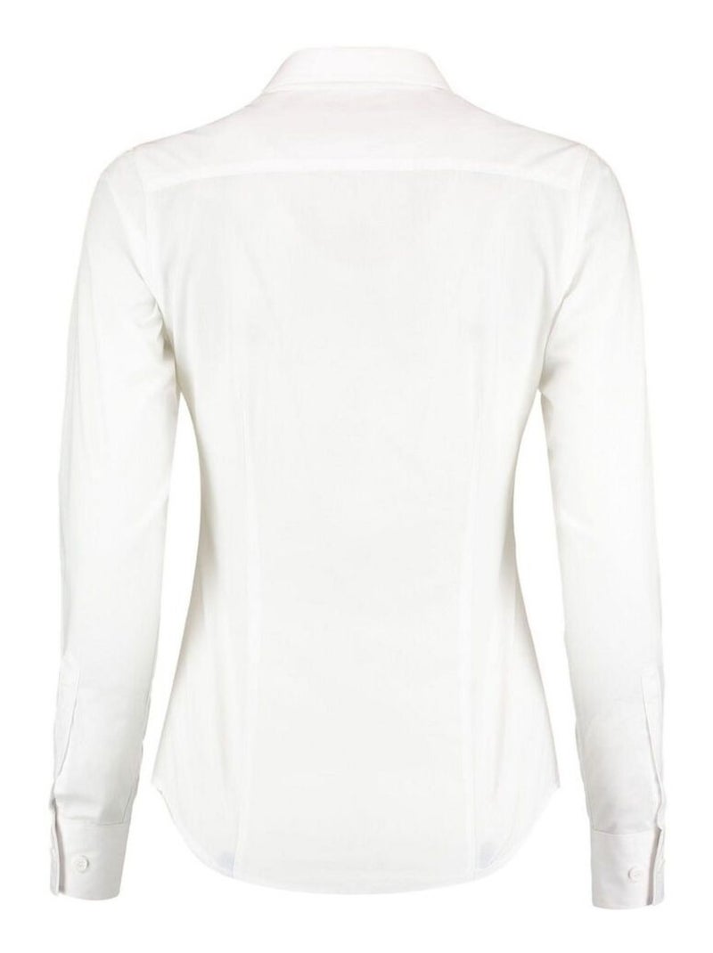 Kustom Kit Chemise à manches longues en popeline taillée, Femmes/Dames Blanc - Kiabi