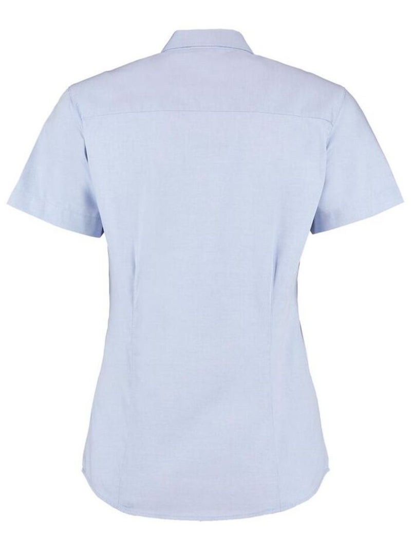 Kustom Kit Chemise d'entreprise Oxford à manches courtes pour femmes Bleu clair - Kiabi