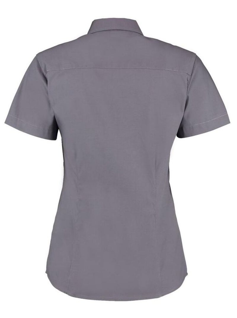 Kustom Kit Chemise d'entreprise Oxford à manches courtes pour femmes Gris foncé - Kiabi