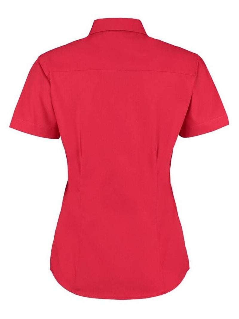 Kustom Kit Chemise d'entreprise Oxford à manches courtes pour femmes Rouge - Kiabi