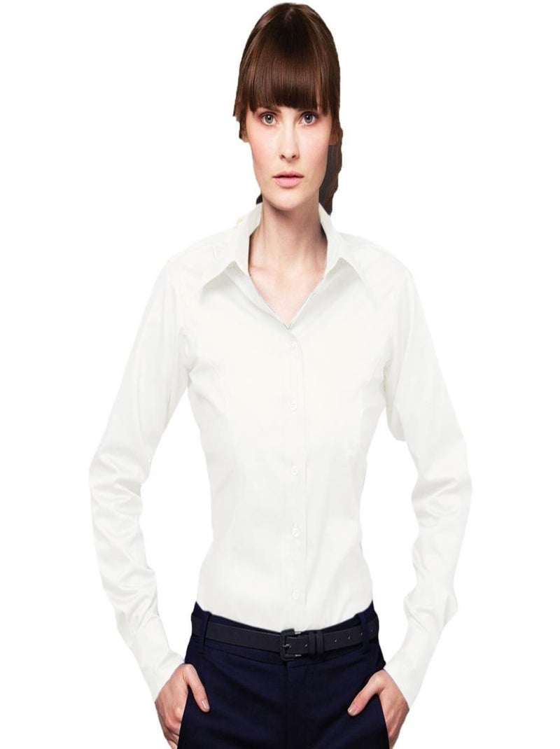 Kustom Kit Chemise Oxford à manches longues pour dames Blanc - Kiabi