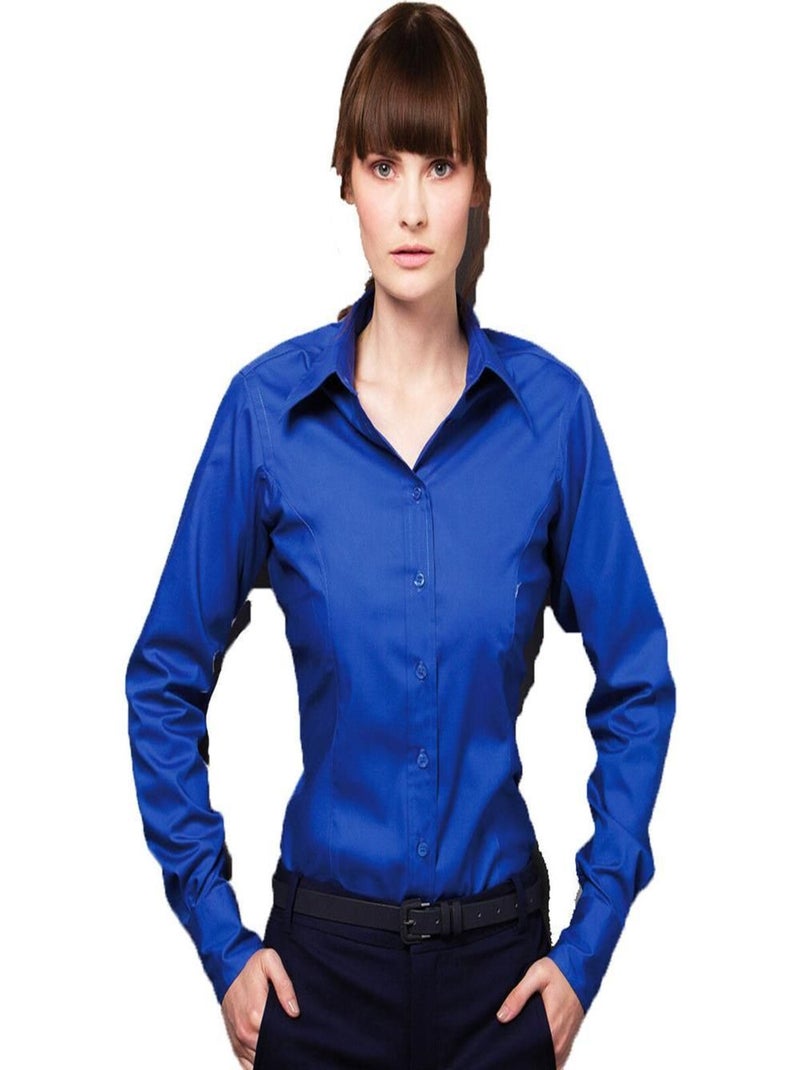 Kustom Kit Chemise Oxford à manches longues pour dames Bleu roi - Kiabi