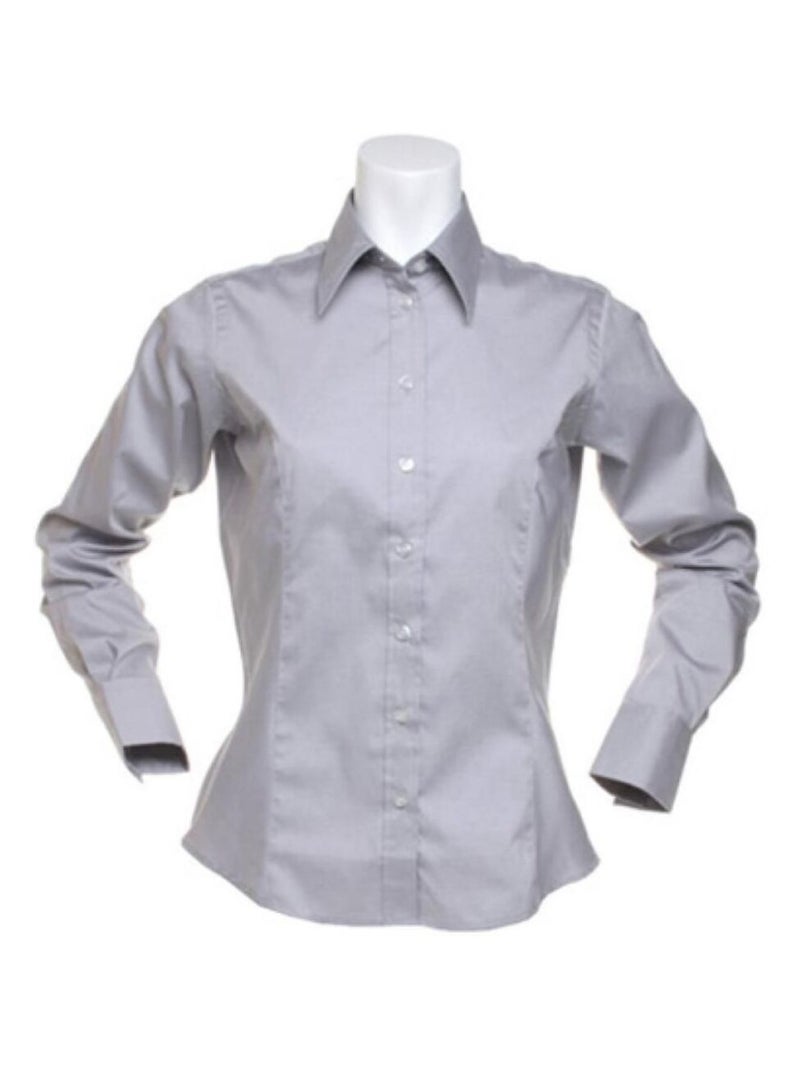 Kustom Kit Chemise Oxford à manches longues pour dames Gris - Kiabi