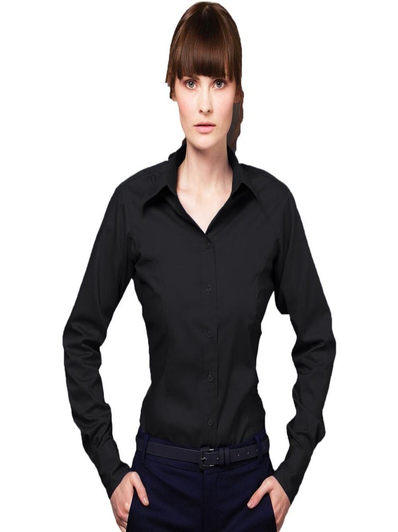 Kustom Kit Chemise Oxford à manches longues pour dames Noir - Kiabi