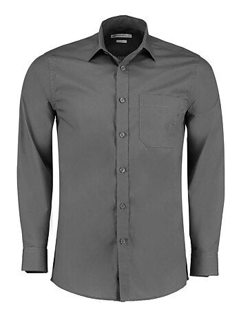 Kustom Kit Mens Poplin Tailored Long-Sleeve Formal Shirt