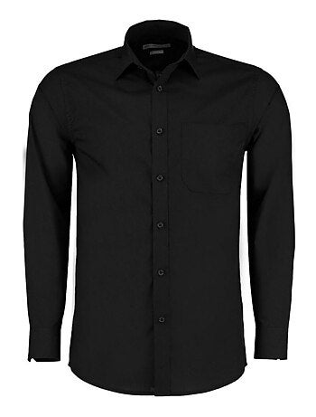 Kustom Kit Mens Poplin Tailored Long-Sleeve Formal Shirt