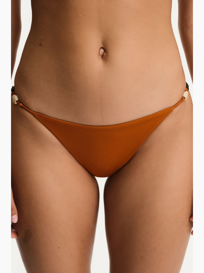 Kya side bas de bikini taille mi-haute penti Camel - Kiabi