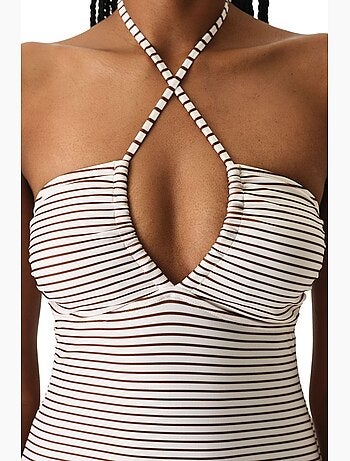 Kylee bandeau maillot de bain rayé bandeau penti