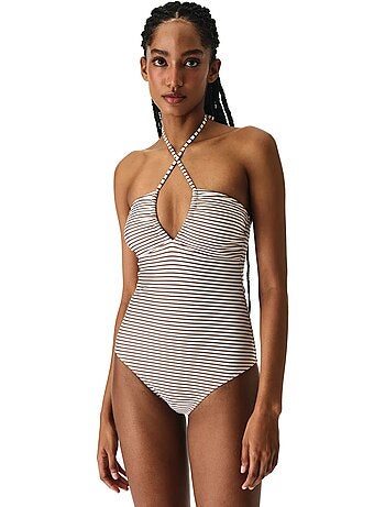 Kylee bandeau maillot de bain rayé bandeau penti