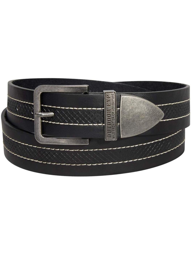 La ceinture croute de cuir avec coffret  - atlas for men Noir - Kiabi