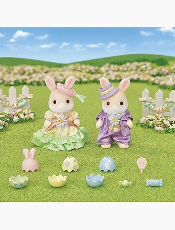 La chasse aux œufs des frères et sœurs lapin marguerite - sylvanian families - 5691