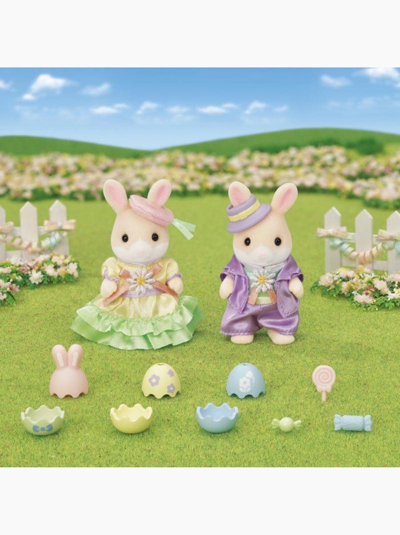 La chasse aux œufs des frères et sœurs lapin marguerite - sylvanian families - 5691 Blanc - Kiabi