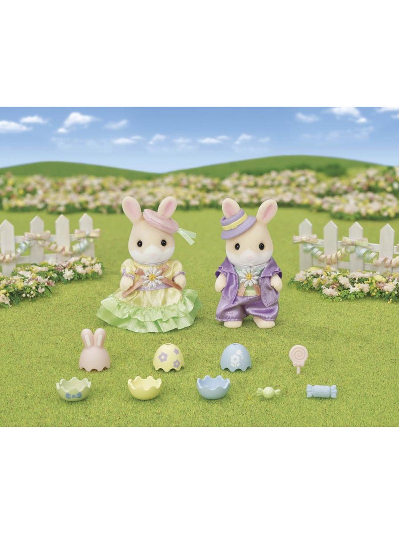 La chasse aux œufs des frères et sœurs lapin marguerite - sylvanian families - 5691 Blanc - Kiabi