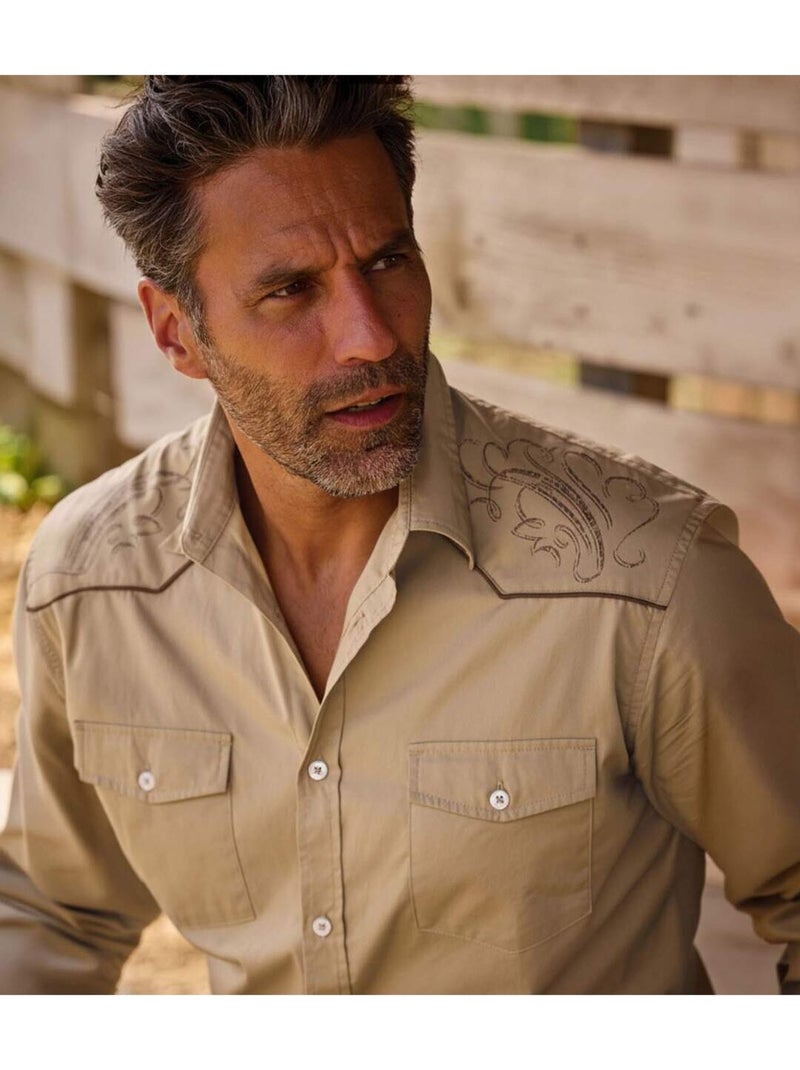 La chemise esprit western  - atlas for men Beige - Kiabi
