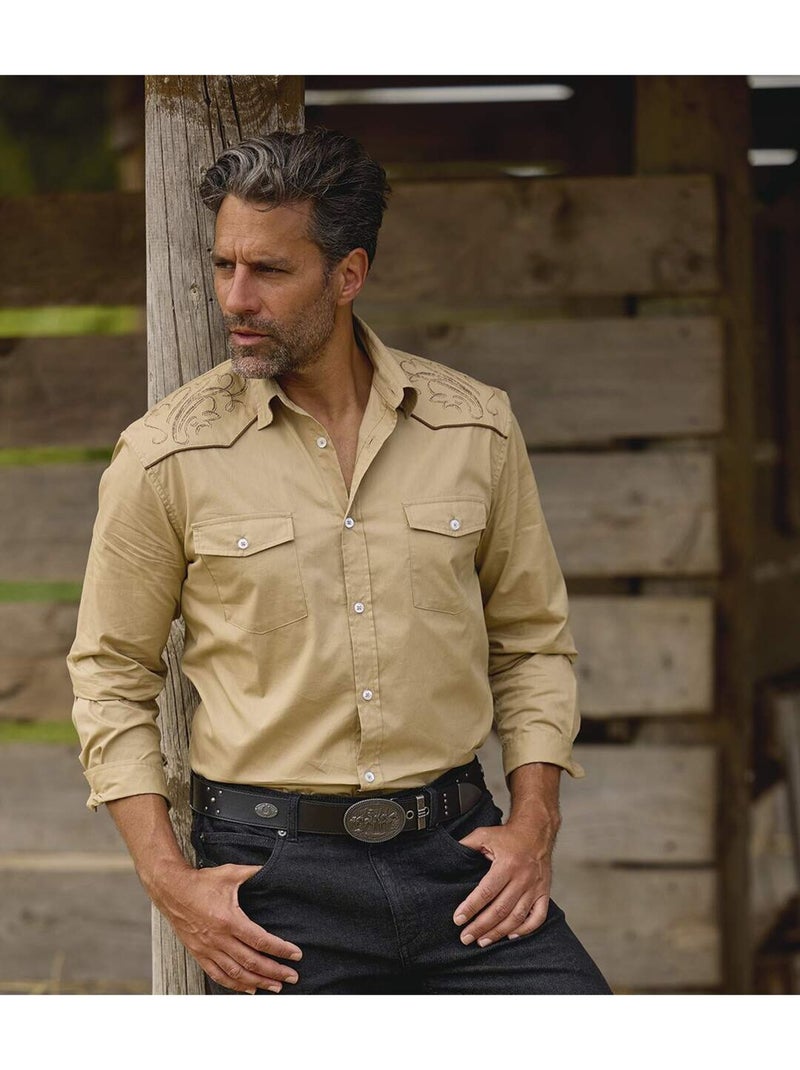 La chemise esprit western  - atlas for men Beige - Kiabi