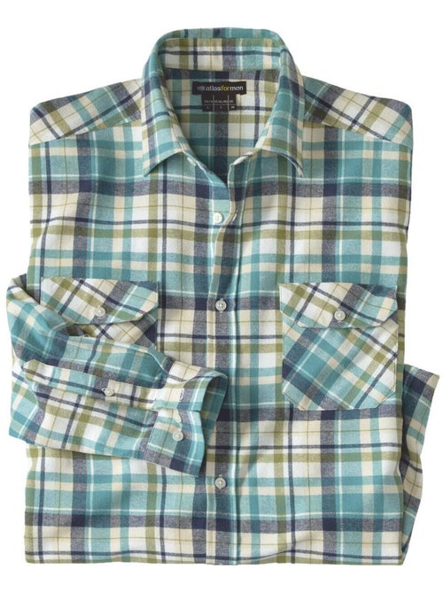 La chemise flanelle à carreaux nature - atlas for men - Kiabi La chemise flanelle à carreaux nature - atlas for men - Kiabi